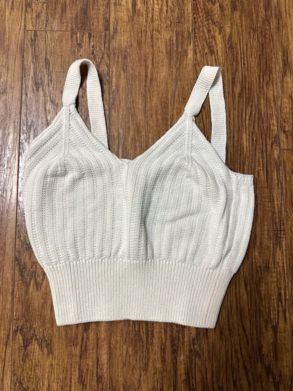 Streetwear Society White Ribbed Knit Cropped Tank Top Size Medium